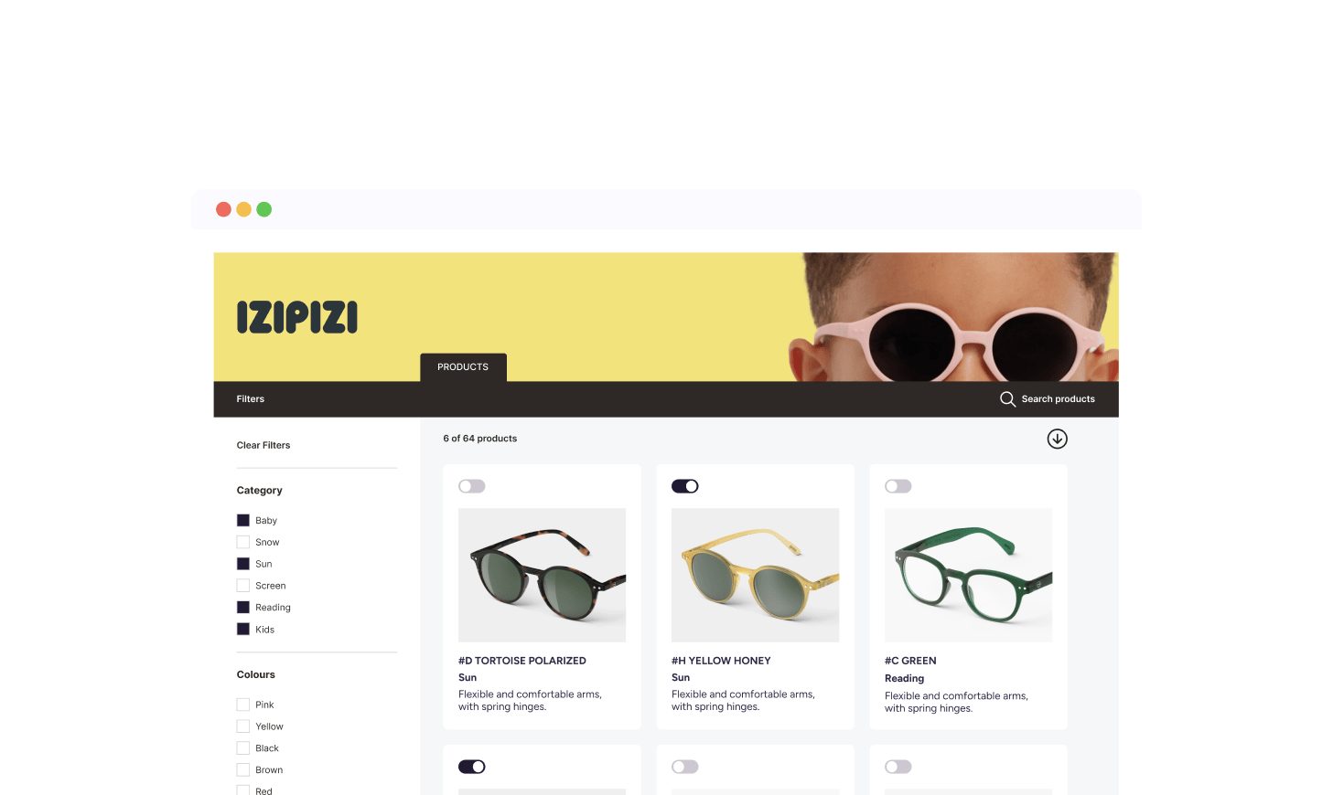 Brand Portals - Izipizi example