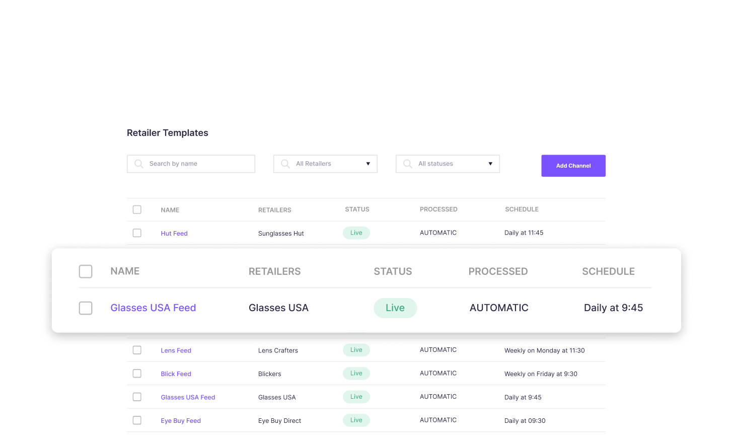 Retailer Template - Glasses USA feed example