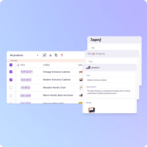 Product data distribution using PIM