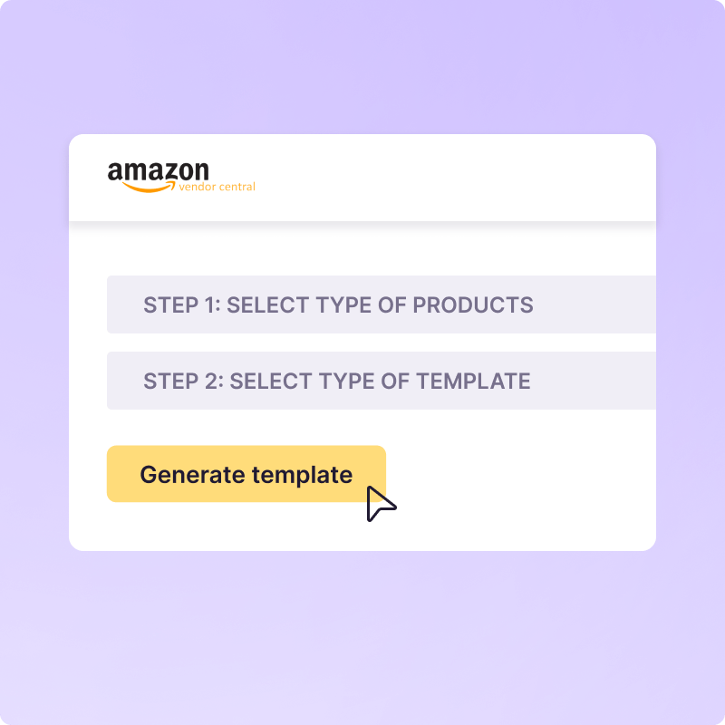 Generating Amazon Vendor Central product template
