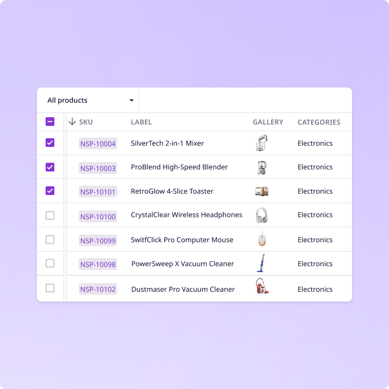 Product selection