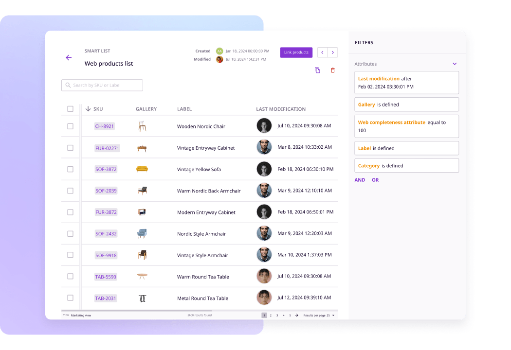 Create dynamic product lists