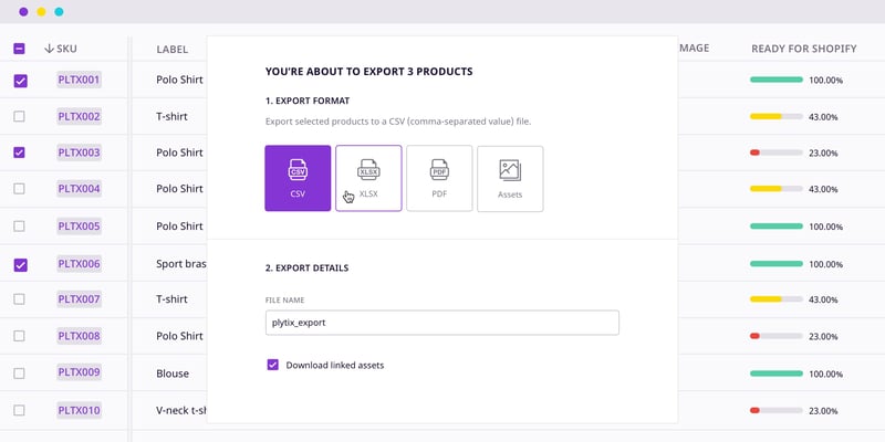Export your product data anytime