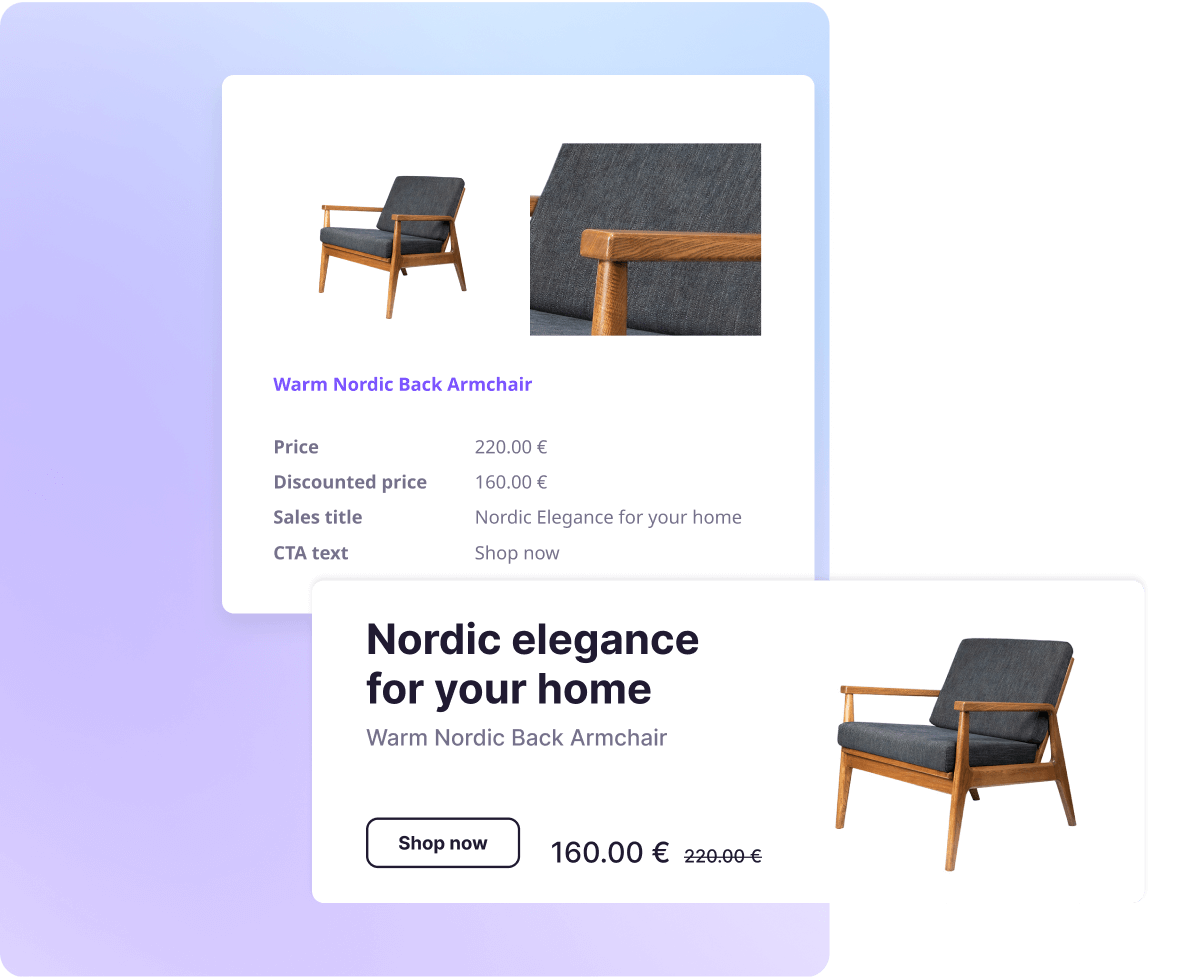 Product data for marketing campaigns