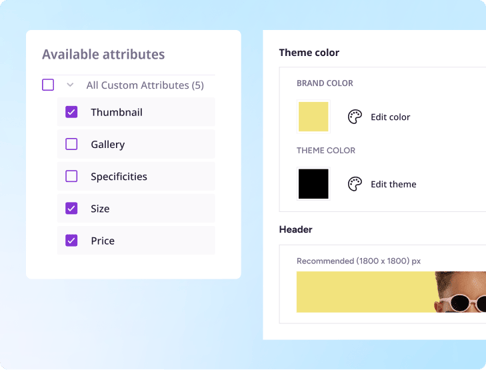 brand portal customization and attribute selection
