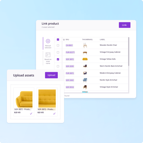 link assets to product preview