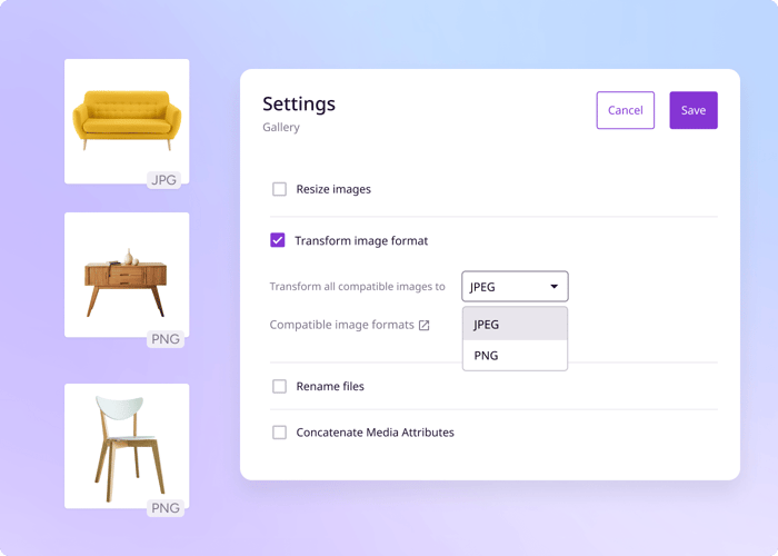 transform images feature