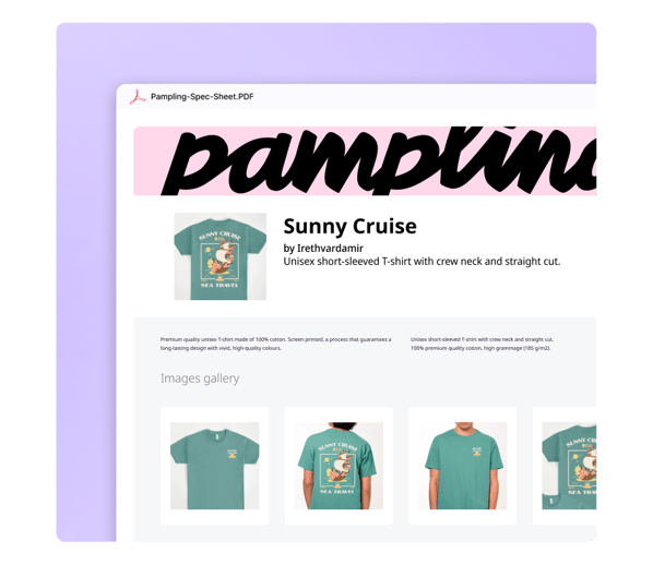 Product Data Sheets - Pampling example
