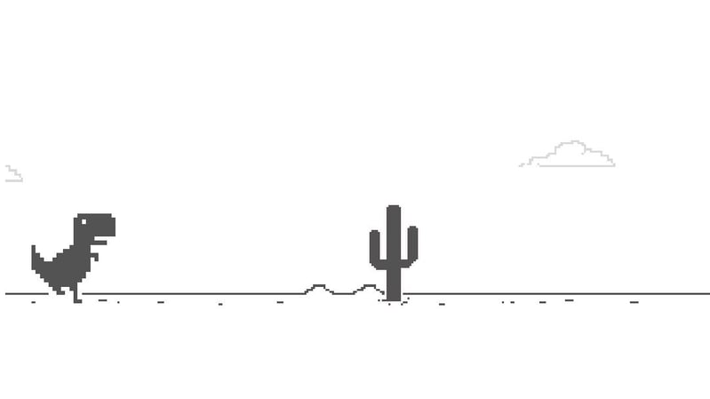 The Google Chrome dinosaur game.