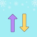 Two arrows, one pointing up, the other pointing down.