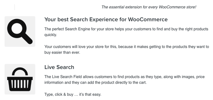 WooCommerce’s Product Search extension