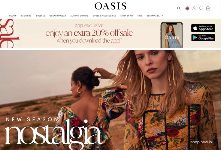Oasis - excellent customer and omnichannel service