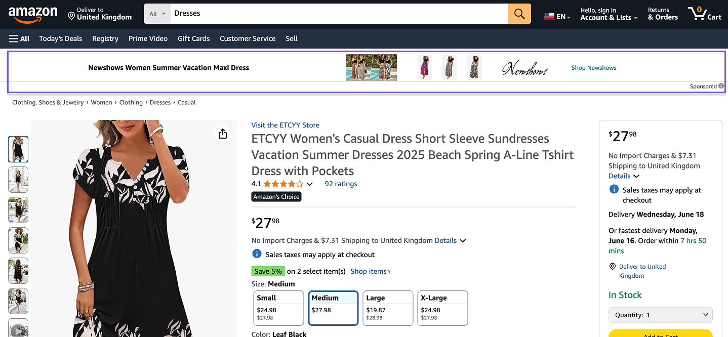 Amazon Prime Day sponsored brands or headline ad examples