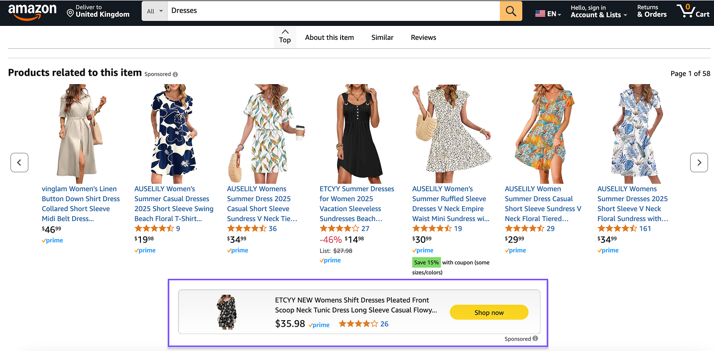 Amazon Prime Day sponsored display ad examples