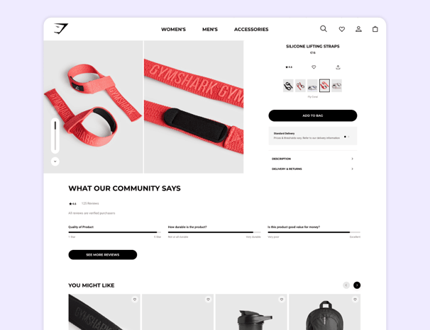 gymshark ecommerce pdp