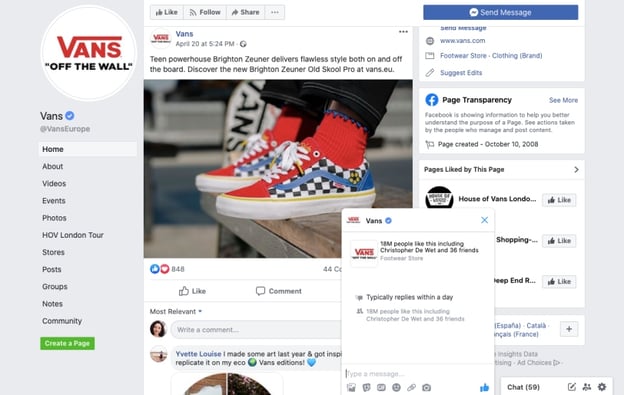 social commerce vans facebook