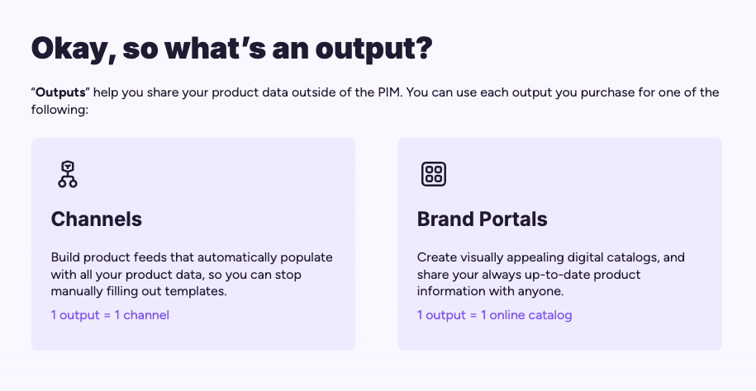 Outputs meaning in Plytix