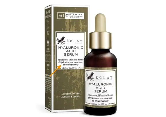 A mistranslated Eclat serum from English to French