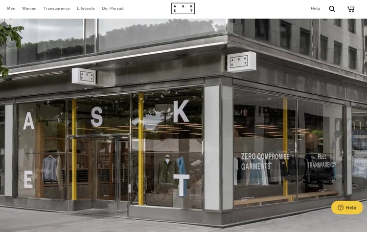 Way to showcase physical store locations - ASKET