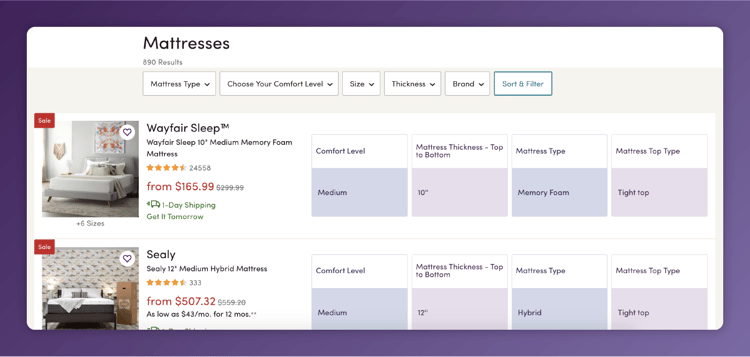 Wayfair - mattresses