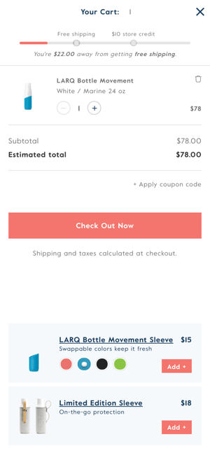 E-commerce cart example