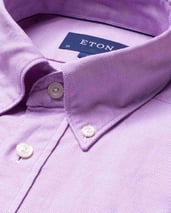 A purple Oxford button-down shirt.