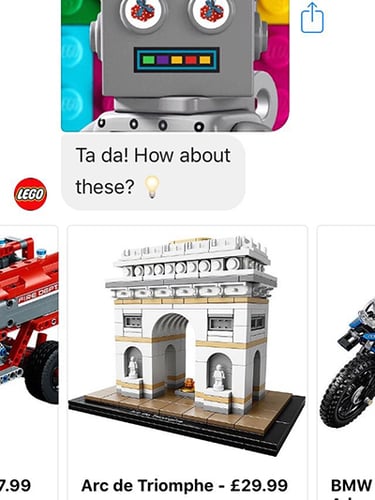 Ecommerce trends 2019: Lego gift bot product recommendations