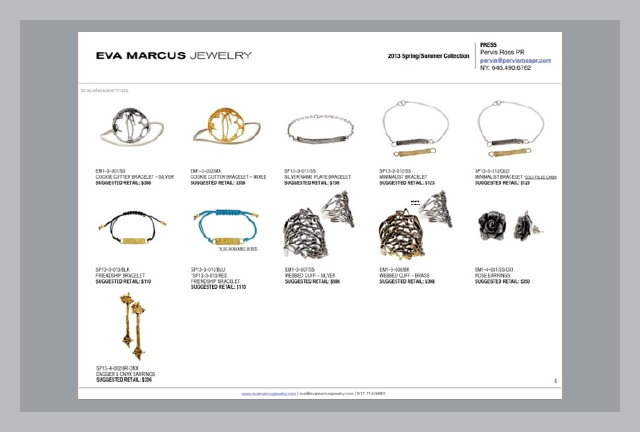 Jewelry Industry Line Sheet