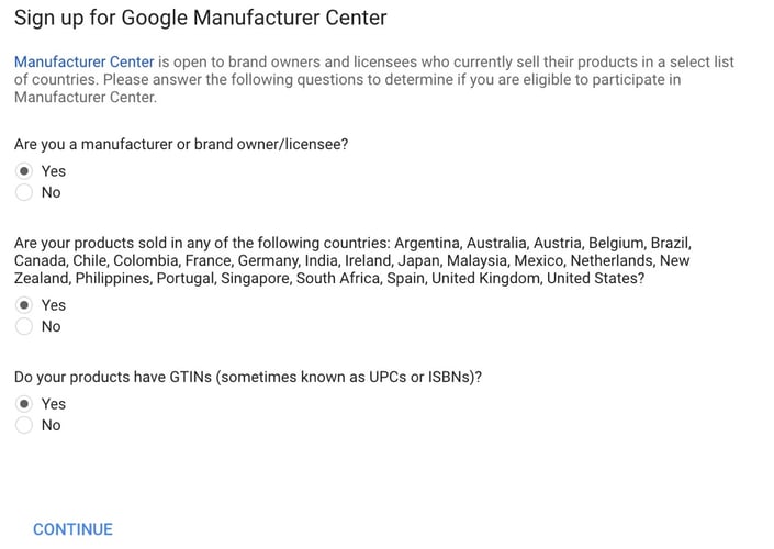 Die ersten Schritte mit dem Google Manufacturer Centre