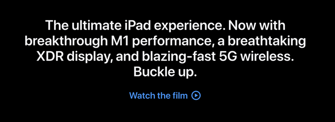 Example of a product spotlight video on Apple website