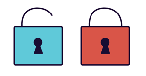 Two locks representing open source vs SaaS