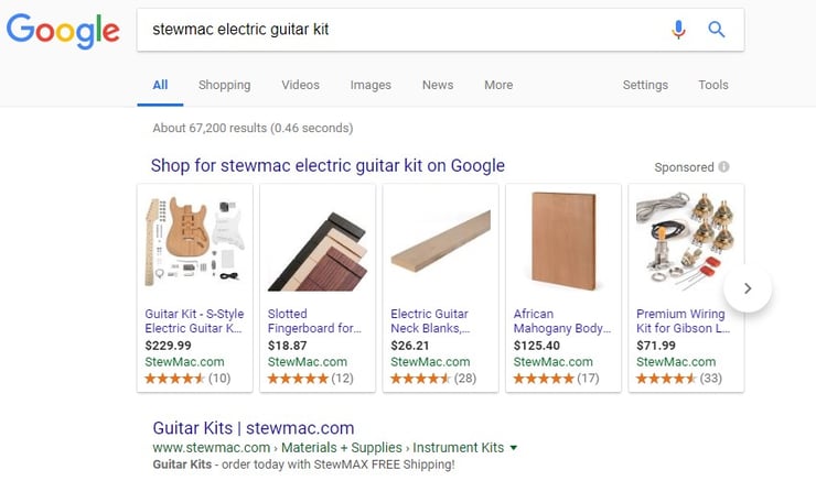 See the difference yourself by comparing these search results from a manufacturer who didn’t upload product data to Google manufacturer Center…