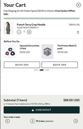 Add upselling ideas to your checkout