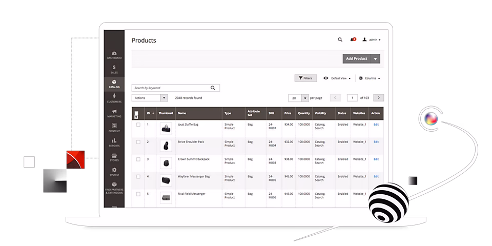 A graphic showing the Adobe Commerce platform.