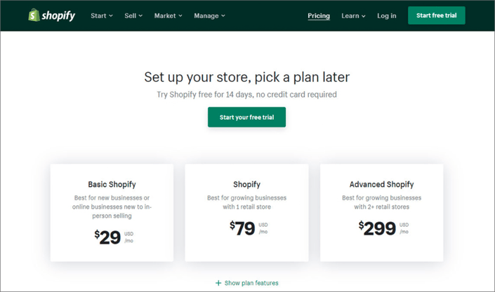 Screenshot of Shopify Payment Plans