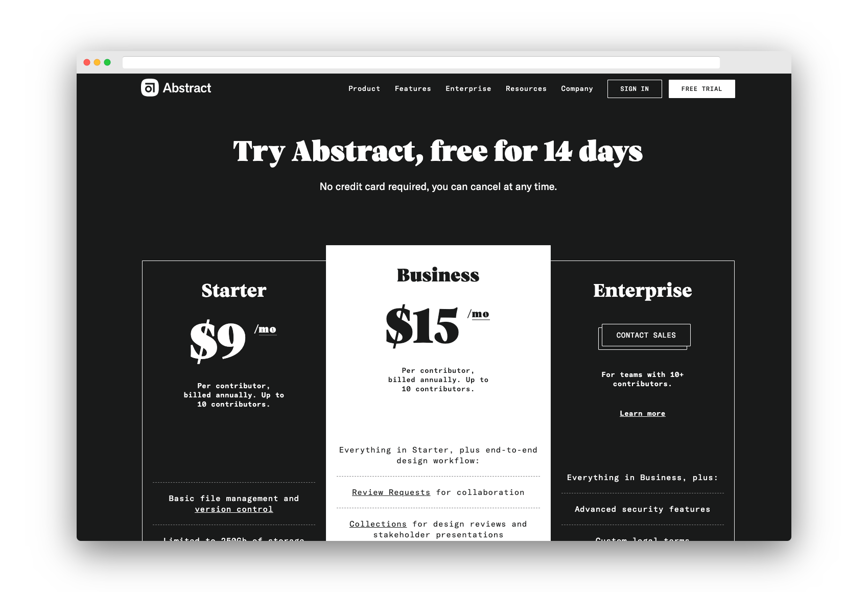Abstract pricing