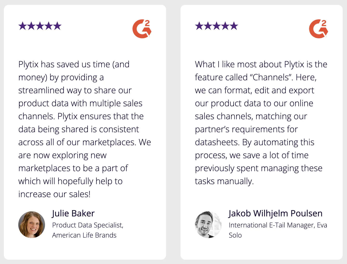 Reivews from customers about Plytix and how Plytix PIM helped with their product feeds to different channels