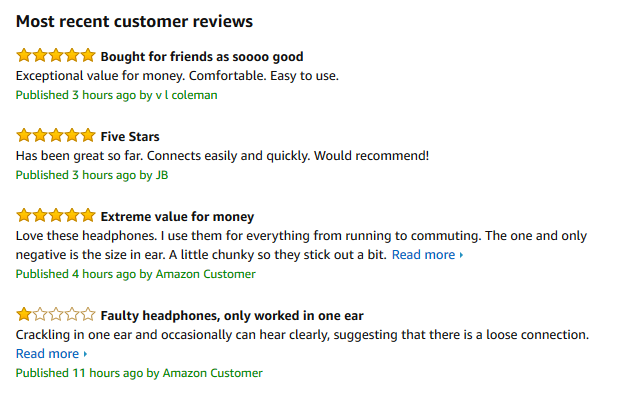 Kundenbewertungen auf Amazon