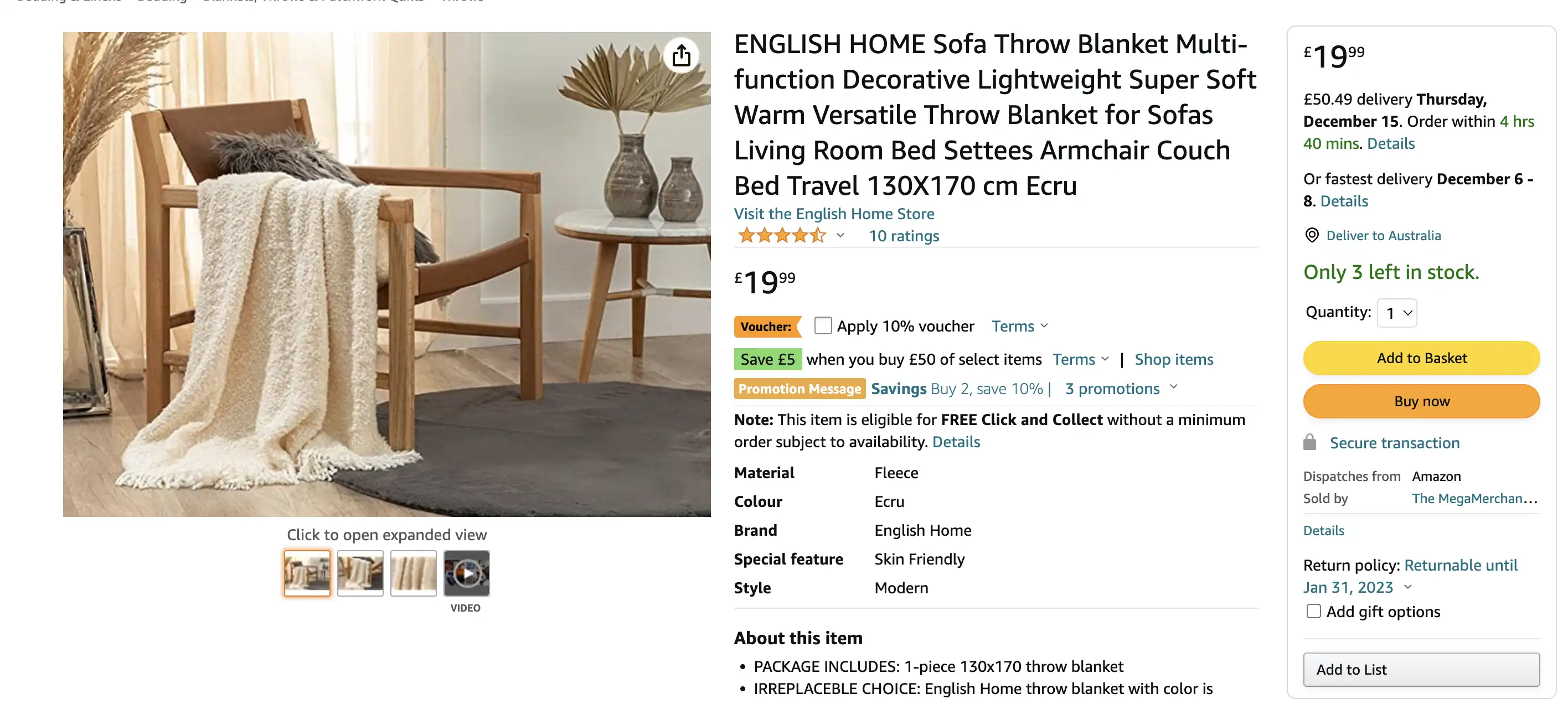 Birlea Furniture on Amazon - Product Listing Optimization on English Home Sofa