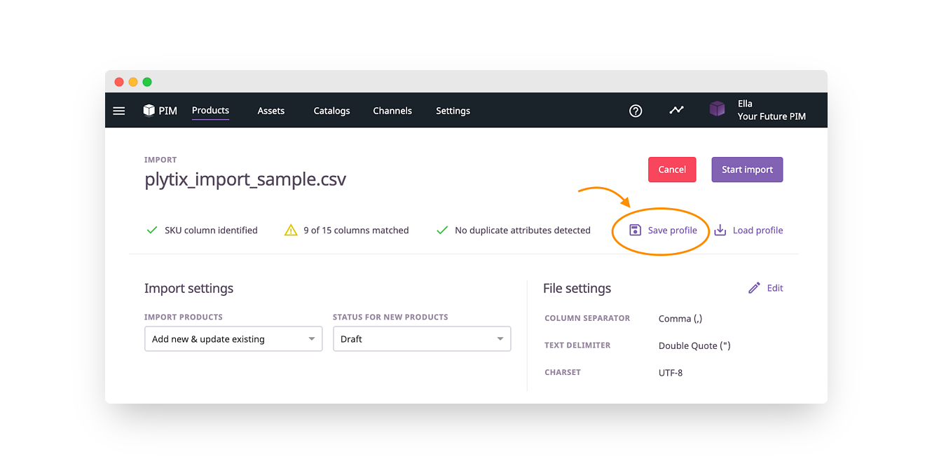 Importing Profile