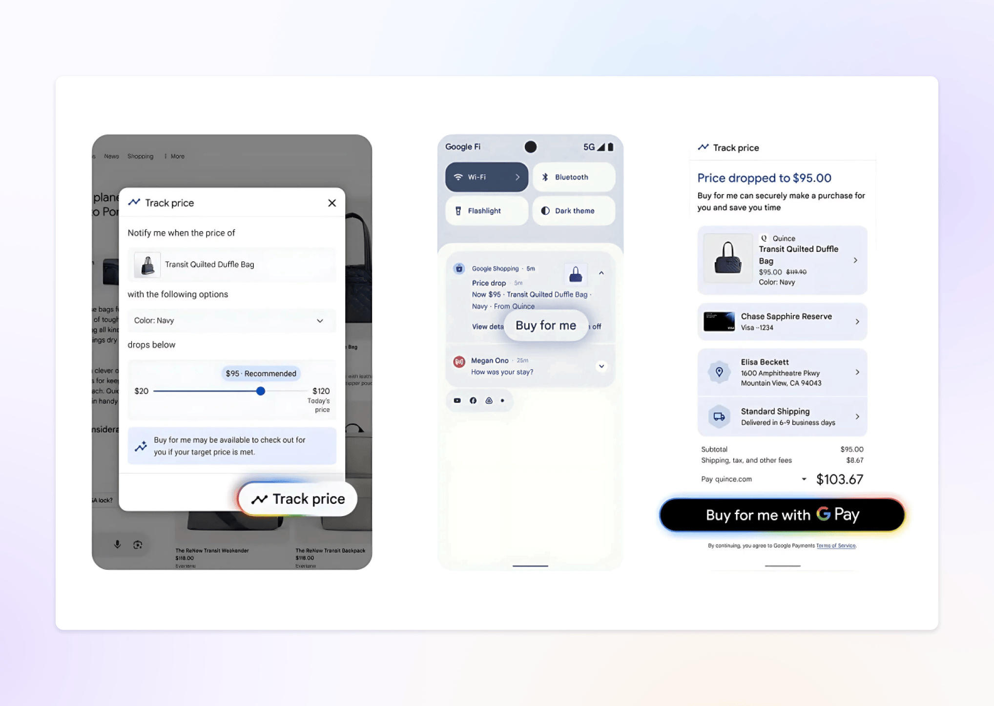 Three examples of agentic commerce shopping