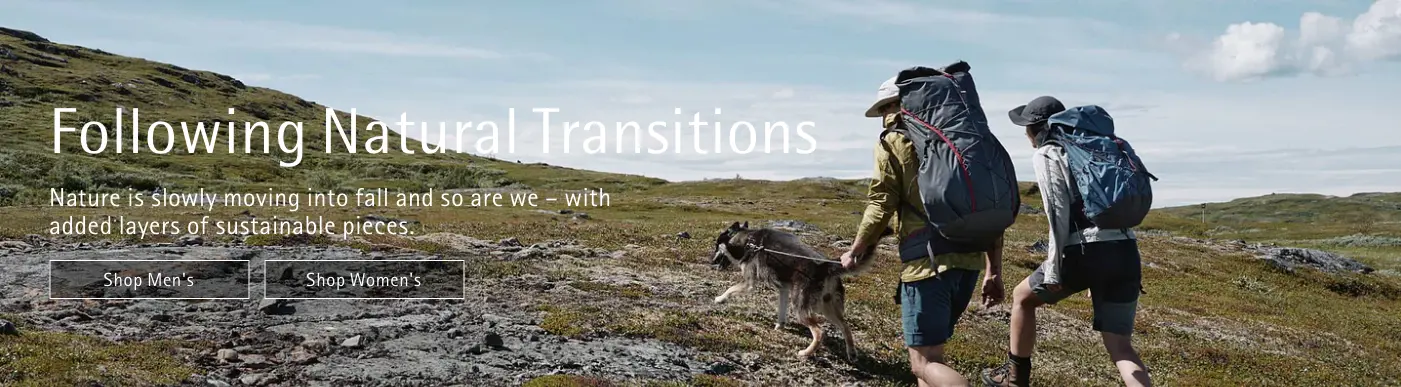 Klattermusen website with strong visuals