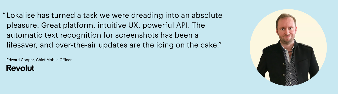 Example of how Lokalise uses user opinions on their website