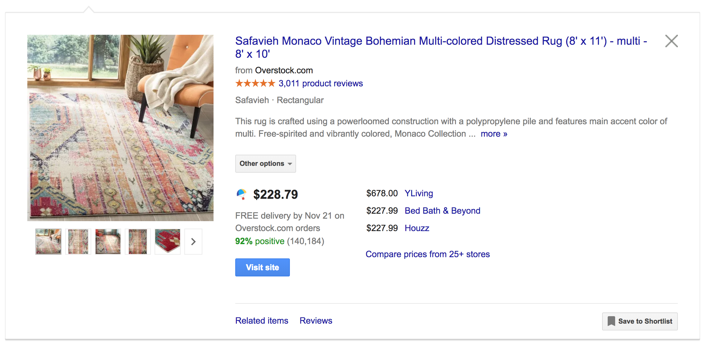 …versus one who did add their product data to Google Manufacturer Center: