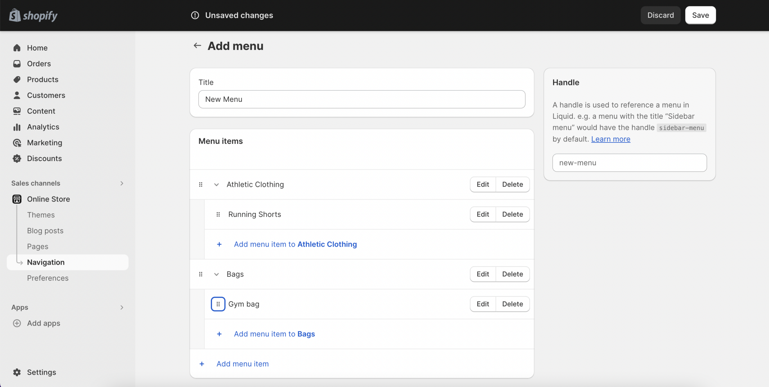 Shopify product categories