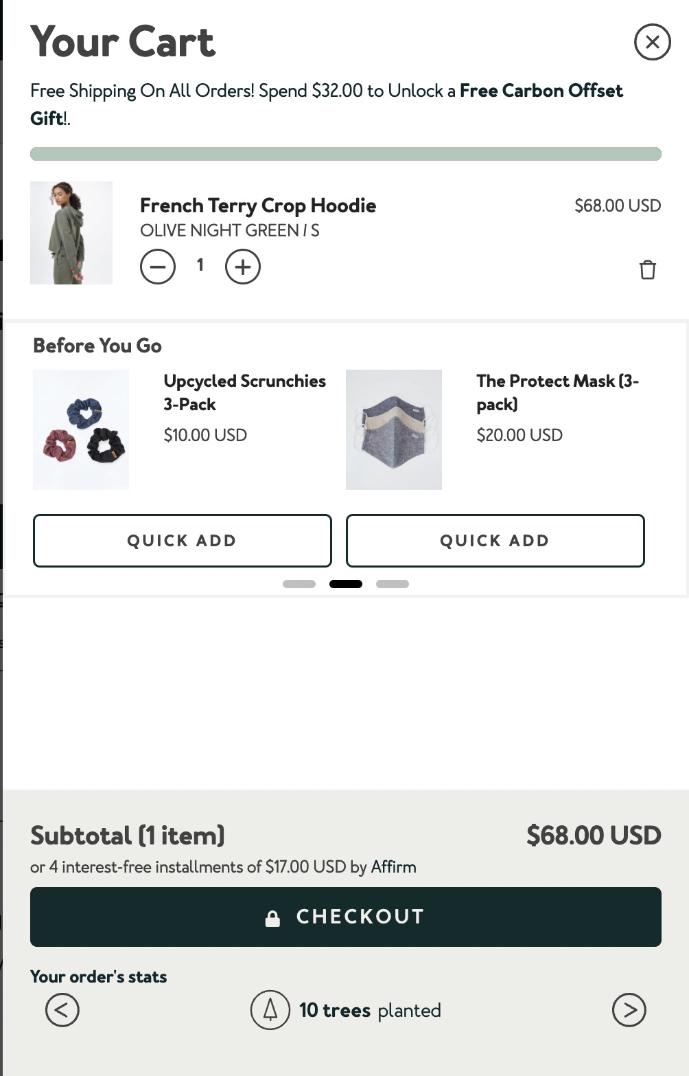 Add upselling ideas to your checkout
