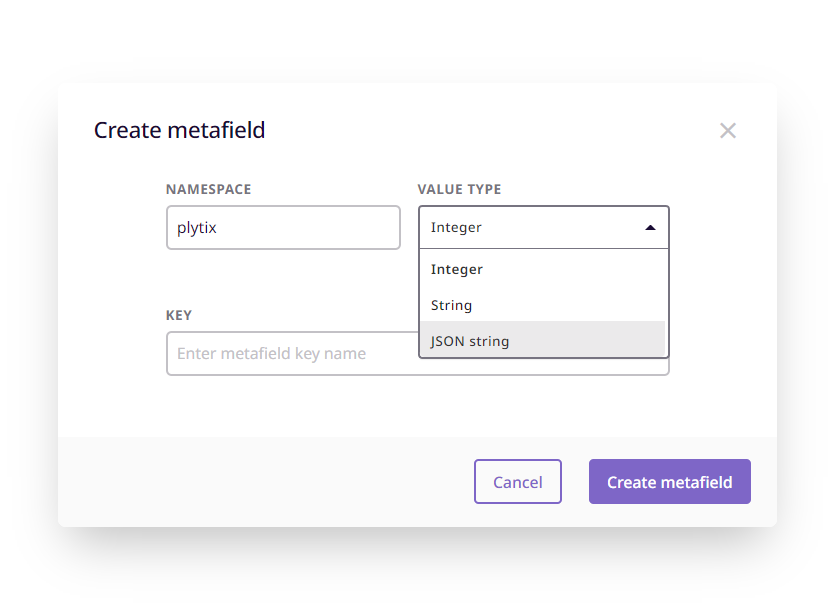 Creating meta fields in Plytix for Shopify