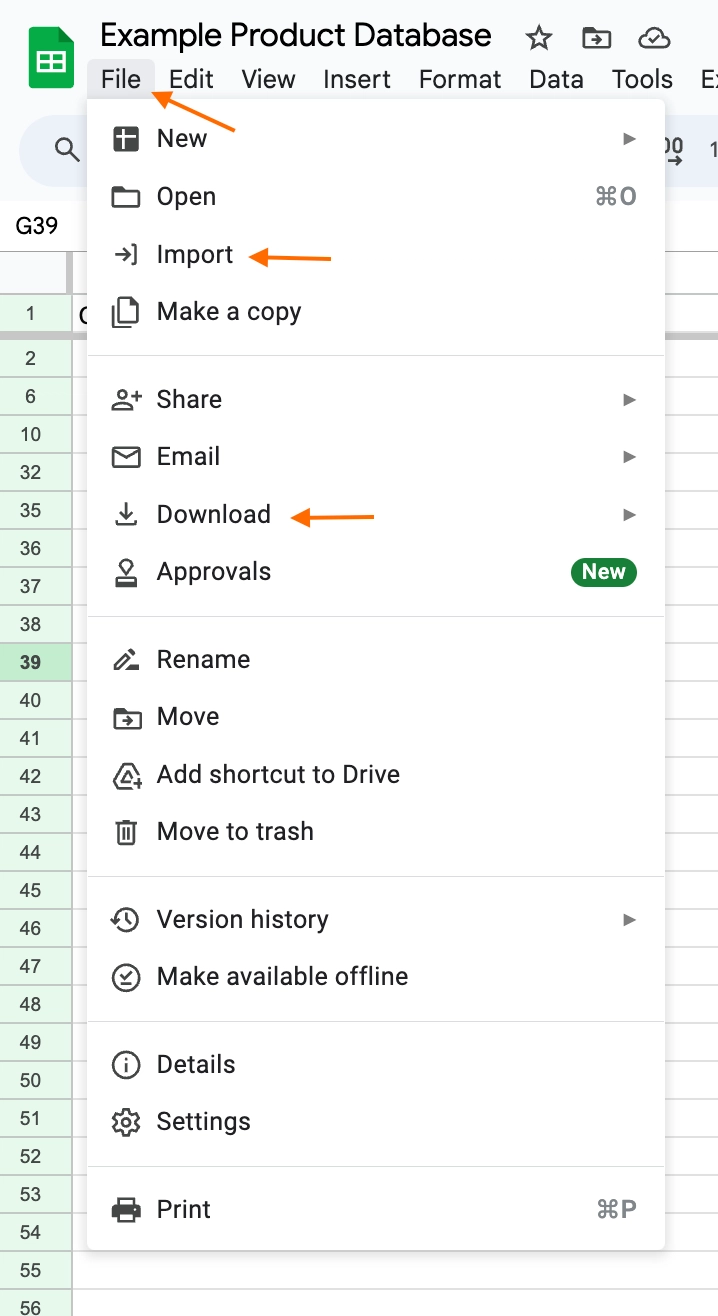 Data import and export with google sheets. File > import” style=”margin-left: auto; margin-right: auto; display: block; height: auto; max-width: 100%; width: 344px;”></p>
<p>For a more detailed guide on how to combine data from multiple documents, see this blog post, <a href=