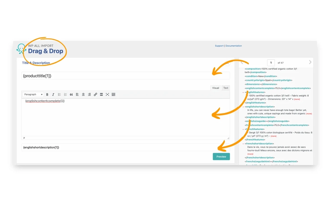 Uploading specific data with WP All Import to WooCommerce